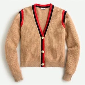 J Crew Cashmere waffle-knit cardigan sweater